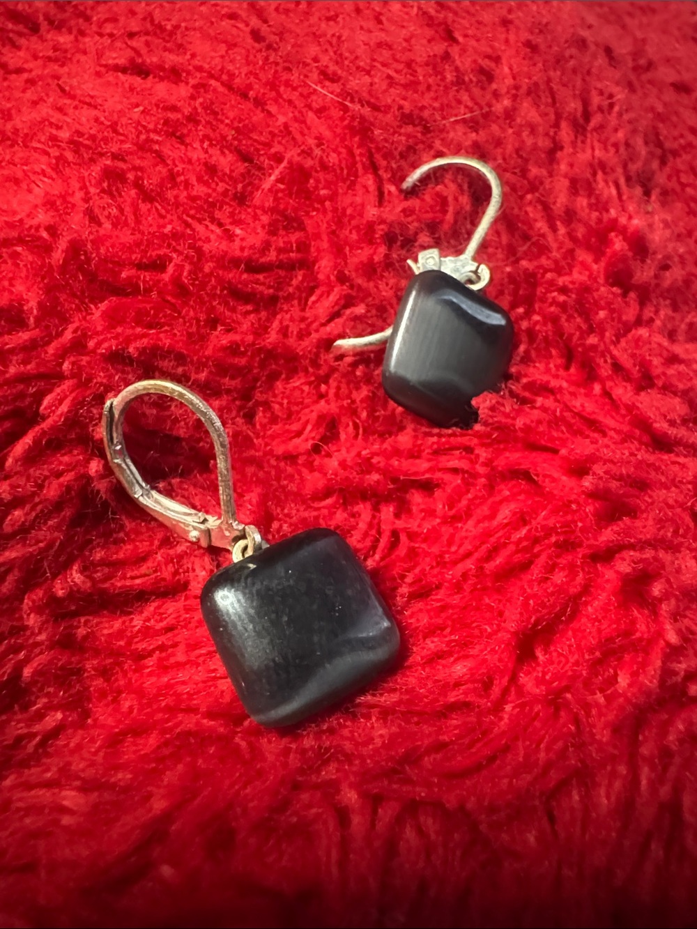Black Square Drop Earrings - Women Jewelry